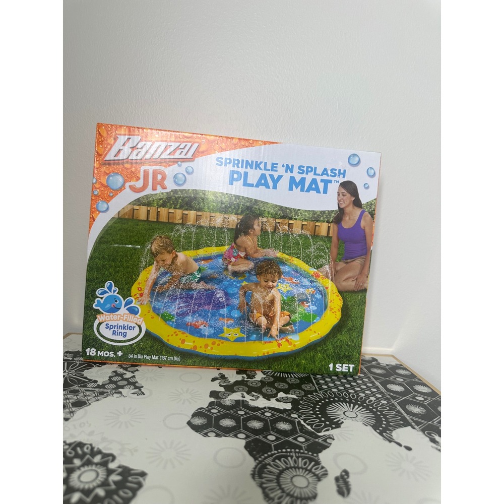 Banzai JR Sprinkle N Splash Play Mat‎ Toddler Sprinkler 54 Inch 14663 New